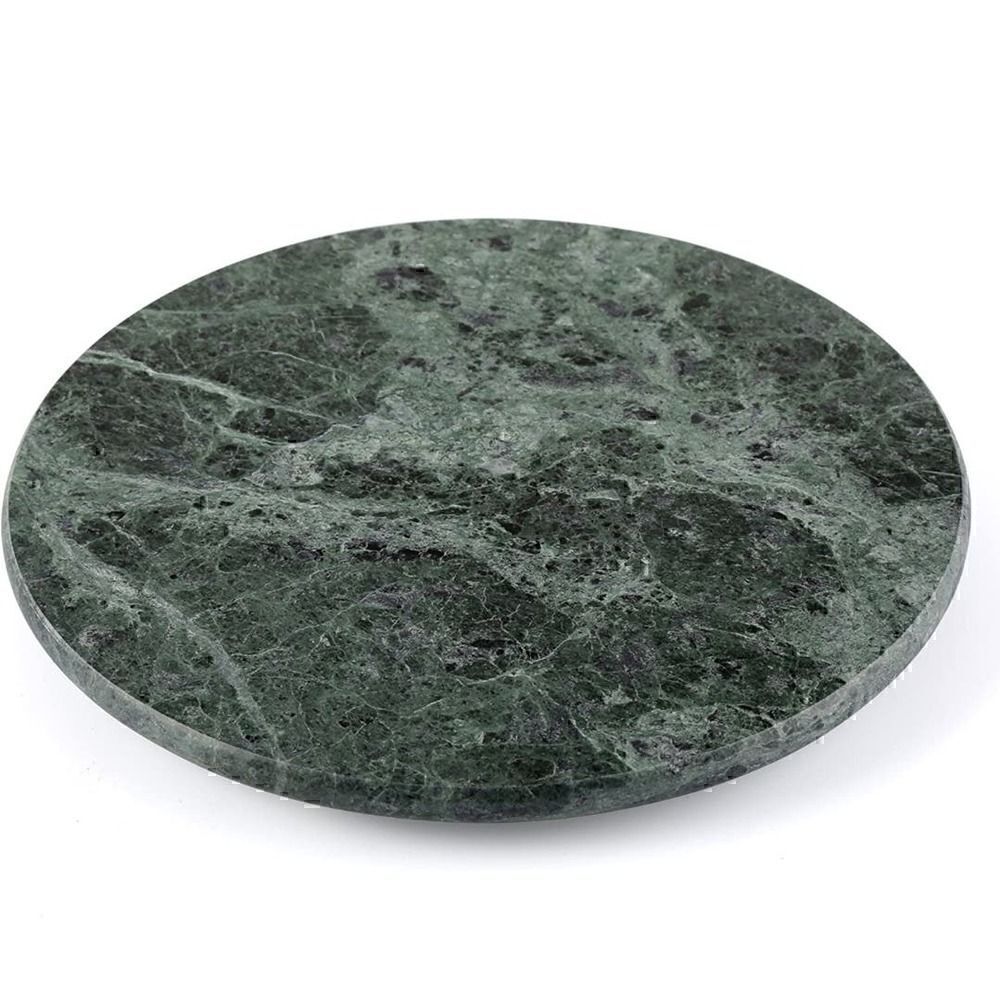 Creative Home Natural Marble Round Trivet Cheese Board Dessert Serving Plate 8"
